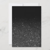 Invitation parties scintillant blanche noire élégant script c (Dos)