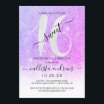 Invitation Parties scintillant blanche Ombre Sweet Fille Park<br><div class="desc">Cette invitation à fêter un sweet sixteen chic et féminin est parfaite pour la journée spéciale de votre jeune fille adolescente. Il présente une grande parties scintillant blanche brillante, "16", imbriquée sur un arrière - plan sombre brillant et mignon violet violet, violet magenta et faux blanc dégradé de parties scintillant....</div>