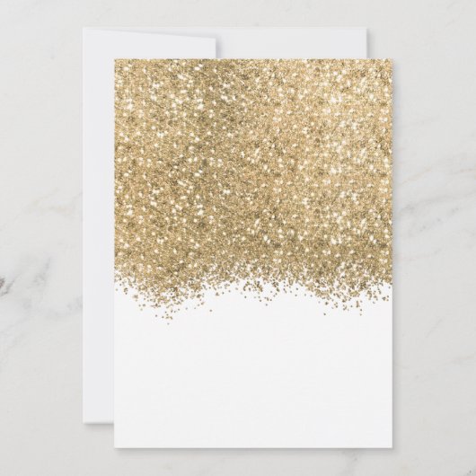 Invitation Parties scintillant blanche or moderne Confetti An (Dos)