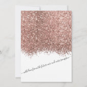 Invitation Parties scintillant blanche Rose de luxe Confetti (Dos)
