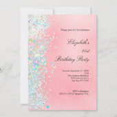 Invitation Parties scintillant blanche rose pâle Glam Bling 2 (Devant)