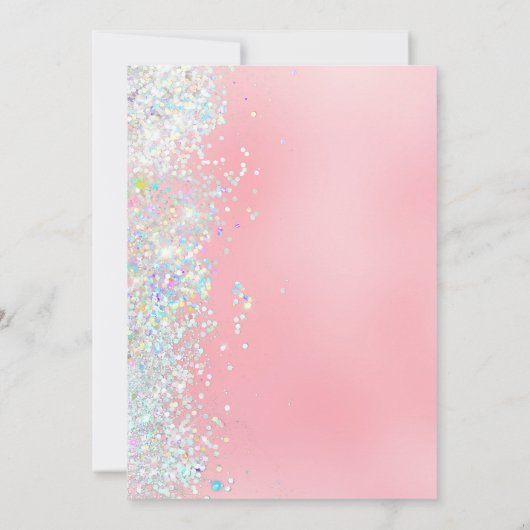 Invitation Parties scintillant blanche rose vif 30ème anniver (Dos)