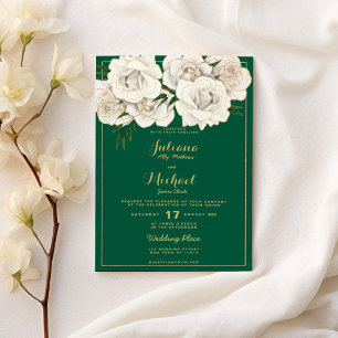 Invitation Parties scintillant blanche verte or rose Mariage 