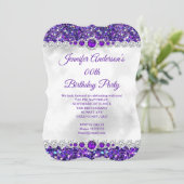 Invitation Parties scintillant blanche violet Pearl Diamond f (Debout devant)