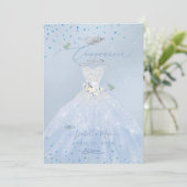 Invitation Parties scintillant bleu argent Quinceanera (Debout devant)