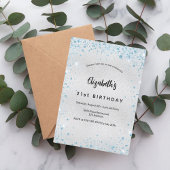 Invitation Parties scintillant bleu argenté