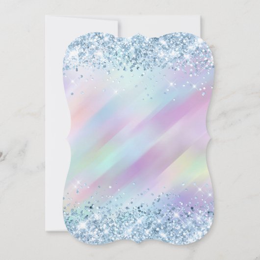 Invitation Parties scintillant bleu clair Aqua violet Hologra (Dos)