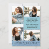 Invitation Parties scintillant bleu clair Halo photo Collage (Dos)