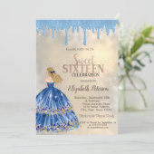 Invitation Parties scintillant bleu clair, Robe fille Gold Sw (Debout devant)