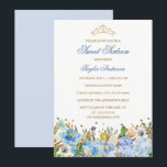 Invitation Parties scintillant Bleu étincelant Sweet sixteen<br><div class="desc">Plus joli Sweet sixteen floral 16e anniversaire Invitation dans le Little Bayleigh Store!</div>