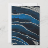 Invitation Parties scintillant bleu marine et argent Mariage (Dos)