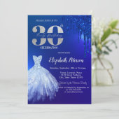 Invitation Parties scintillant bleu marine, habiller bleu 30e (Debout devant)