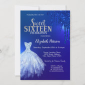 Invitation Parties scintillant bleu marine, robe bleu doux 16 (Devant)