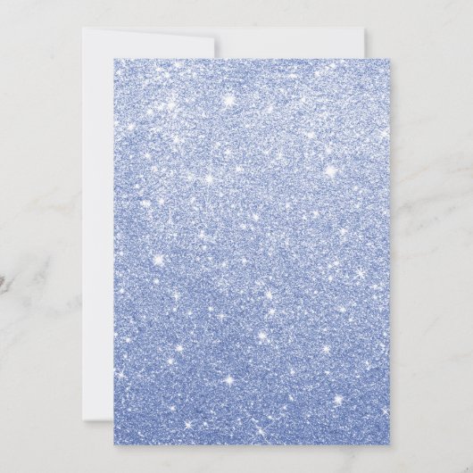 Invitation Parties scintillant bleu marine Script Sweet 16 fê (Dos)