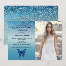Parties scintillant Bleu Photo Quinceanera Anniver