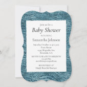 Invitation Parties scintillant bleu Turquoise turquoise Zebra (Devant)