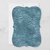 Invitation Parties scintillant bleu Turquoise turquoise Zebra (Dos)