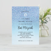 Invitation Parties scintillant bleu verre Bat mitzvah | Retou (Debout devant)