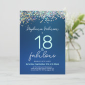 Invitation Parties scintillant Bleue 18 et Fabulous 18th Birt (Debout devant)