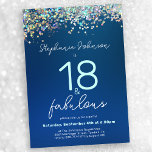 Invitation Parties scintillant Bleue 18 et Fabulous 18th Birt<br><div class="desc">Parties scintillant bleue 18 et Fabulous 18th Birthday Party Invitation. Célébrez dans le style avec notre 18 et Fabulous Birthday Invitation design, un mélange parfait de glamour moderne et d'élégance intemporelle. La teinte bleu foncé donne le ton sophistiqué, tandis que l'ajout d'accents de parties scintillant ajoute une touche d'éblouissant flair,...</div>