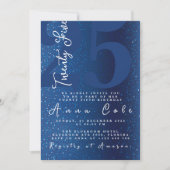 Invitation Parties scintillant Bleue Anniversaire Fête de Gla (Devant)