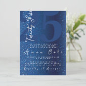 Invitation Parties scintillant Bleue Anniversaire Fête de Gla (Debout devant)