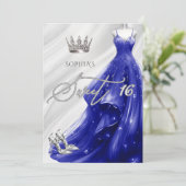 Invitation Parties scintillant Bleue Argent Royal Robe étince (Debout devant)