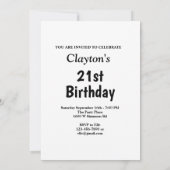 Invitation Parties scintillant Bleue Avec Message Photo Anniv (Dos)