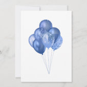 Invitation Parties scintillant Bleue Ballons Cadre Anniversai (Dos)