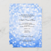 Invitation Parties scintillant bleue Bat mitzvah (Devant / Derrière)