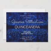 Invitation Parties scintillant Bleue Chic Quinceañera Party I (Devant)