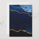 Invitation Parties scintillant bleue et or Agate et Mariage e (Dos)