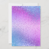 Invitation Parties scintillant bleue et rose (Dos)