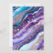 Invitation Parties scintillant bleue et violet marbre Agate G (Dos)