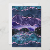 Invitation Parties scintillant bleue et violette marine Agate (Dos)