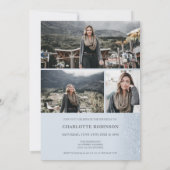 Invitation Parties scintillant bleue glace ombre script 4 pho (Dos)