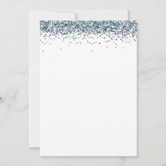 Invitation Parties scintillant bleue Peacock tendance Sweet 1 (Dos)