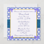 Invitation Parties scintillant bleue Pointe Baby shower Invit (Dos)
