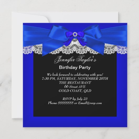 Invitation Parties scintillant Bleue Royale Chaussure haute t (Dos)