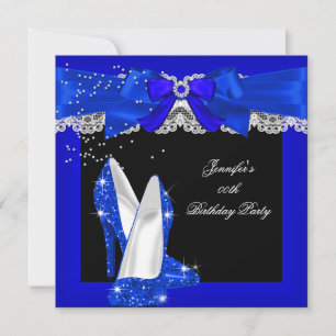Invitation Parties scintillant Bleue Royale Chaussure haute t