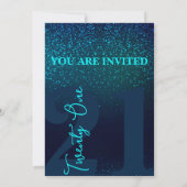 Invitation Parties scintillant Bleue Royale Fête de Glam (Dos)