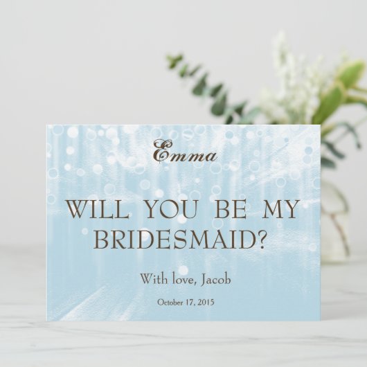 Invitation Parties scintillant Bleue Serez-Vous Mon Invitatio (Debout devant)