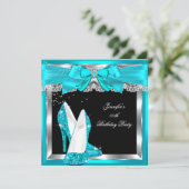 Invitation Parties scintillant bleue turquoise haute talon Si (Debout devant)