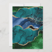 Invitation Parties scintillant bleue, verte et or Agate Frame (Dos)