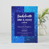 Invitation Parties scintillant Bleue Week-end Bachelorette In (Debout devant)