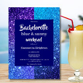 Invitation Parties scintillant Bleue Week-end Bachelorette In