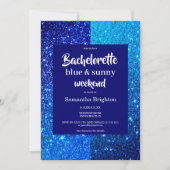 Invitation Parties scintillant Bleue Week-end Bachelorette In (Devant)
