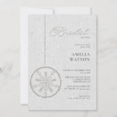 Invitation Parties scintillant Bling Snowflake White Fête des (Devant)