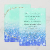 Invitation Parties scintillant Blu Anniversaire Florale Sur L (Devant / Derrière)