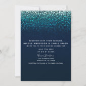 Invitation Parties scintillant Blue Aqua Navy Étincelle Maria (Devant)